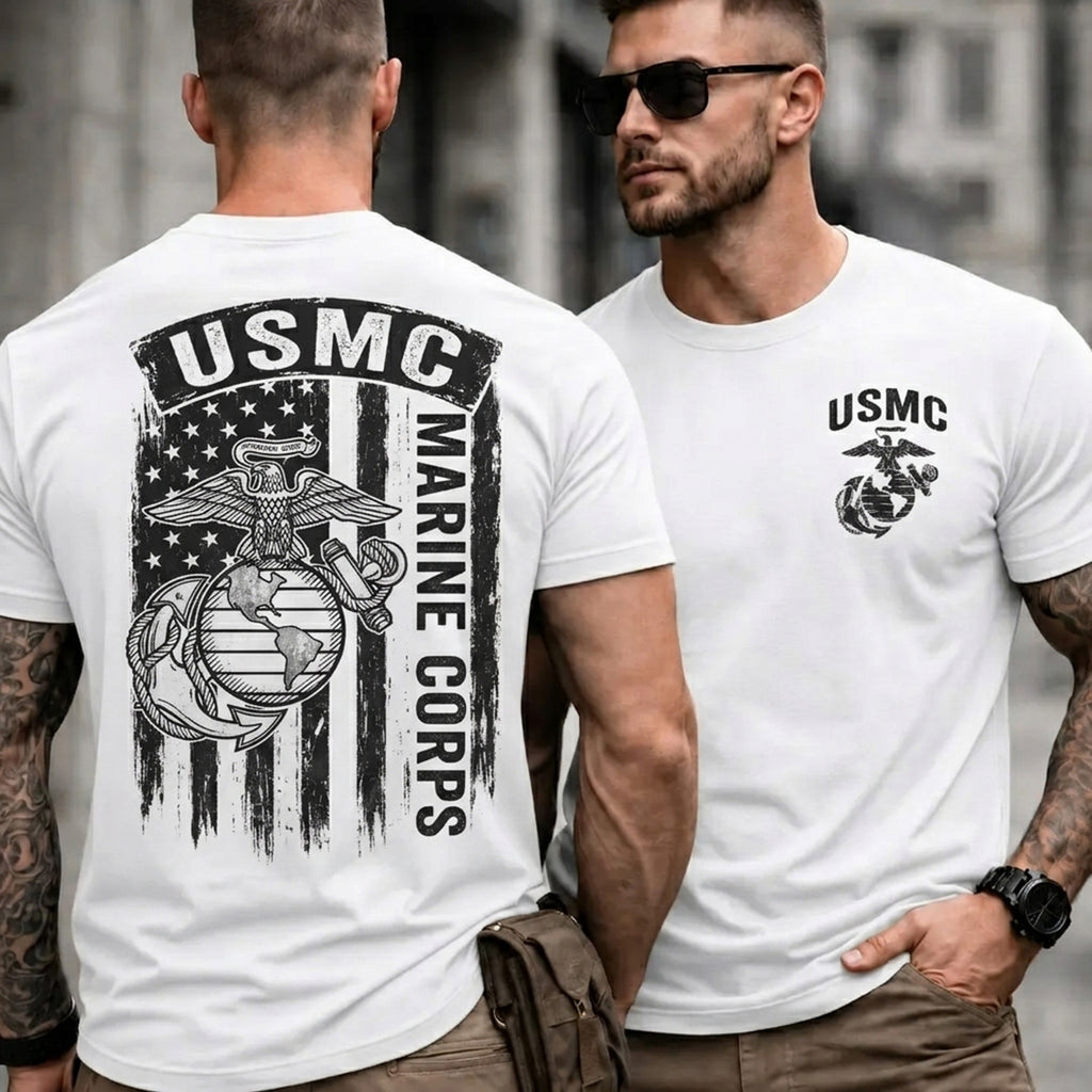 Men Retro Flag Emblem Graphic Tee