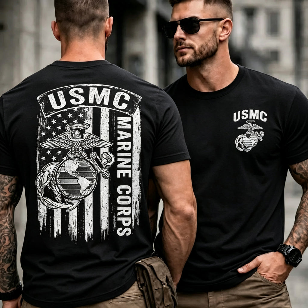 Men Retro Flag Emblem Graphic Tee