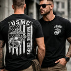 Men Retro Flag Emblem Graphic Tee