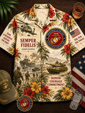 United States Marine Corps Patriot Hawaiian Shirt