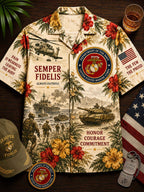 United States Marine Corps Patriot Hawaiian Shirt