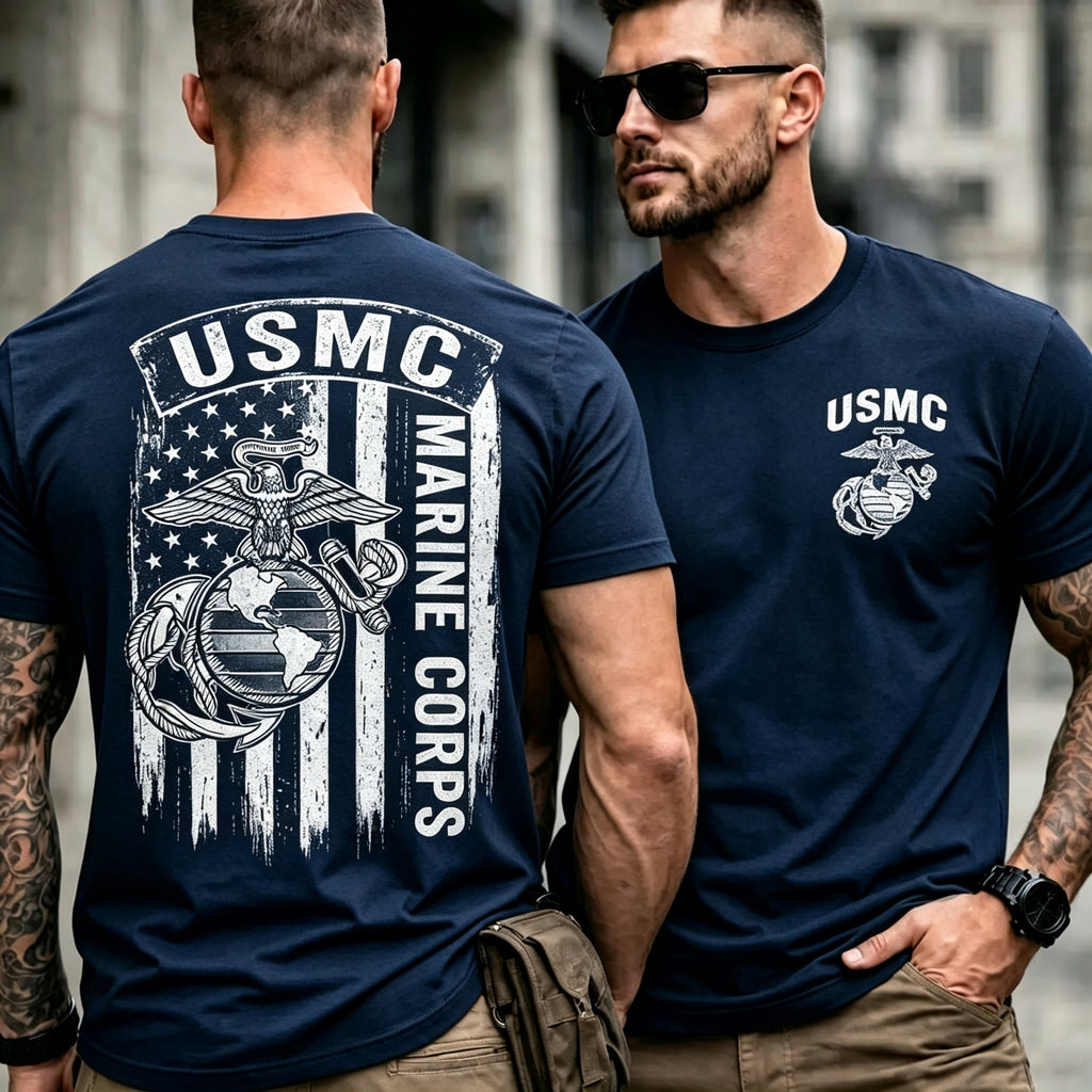 Men Retro Flag Emblem Graphic Tee