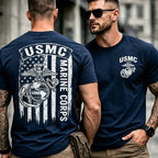 Men Retro Flag Emblem Graphic Tee
