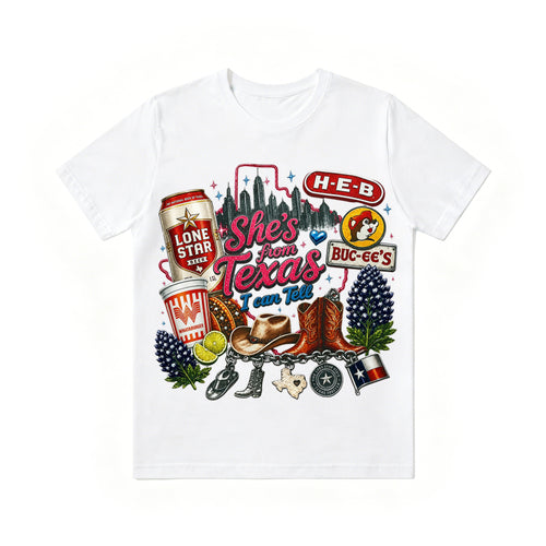 "She's From Texas I Can Tell" Unisex T-shirt