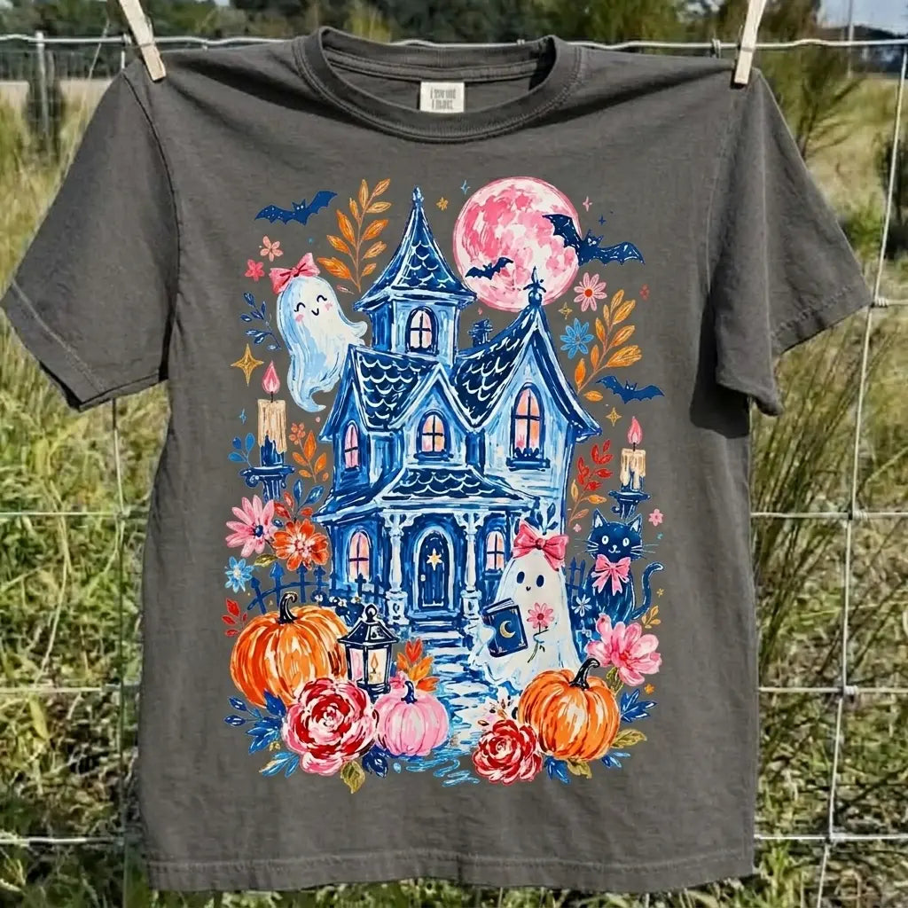 Cute Ghost Pumpkin Graphic Tee