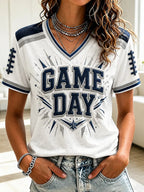 Women's Casual Football Print T-Shirt