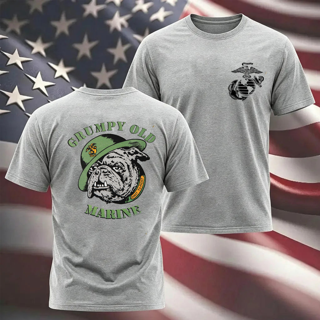 Grumpy Old Marine Bulldog Mascot T-shirt