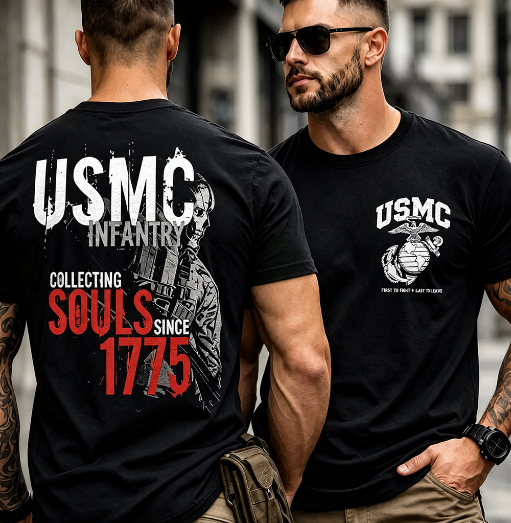 USMC Infantry Collecting Souls Since 1775 Men's T‑Shirt