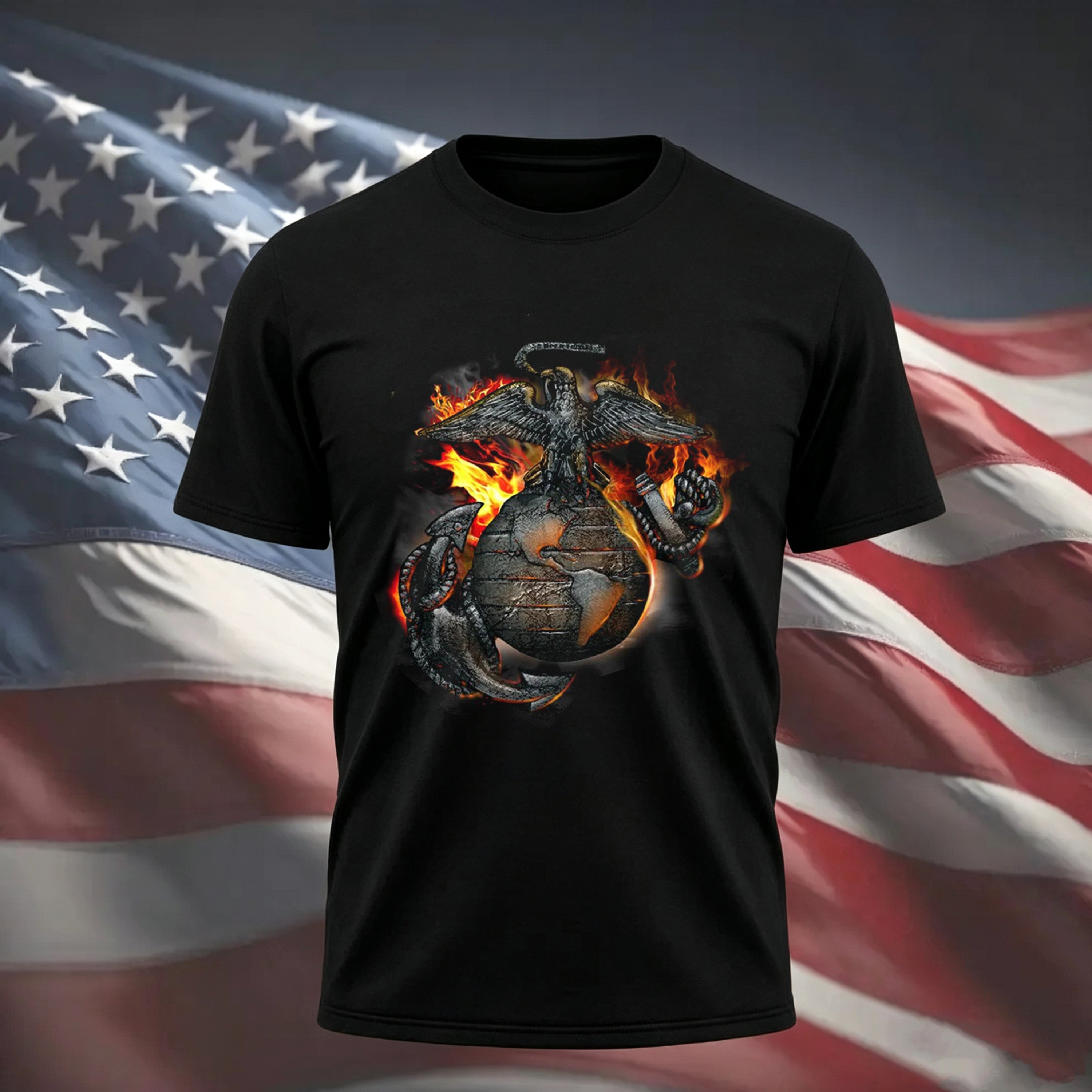 Men's Marines Globe with Flaming Eagle Shirt