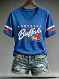 Women's Football Fan V-Neck T-Shirt