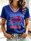 Women's Football Fan V-Neck T-Shirt