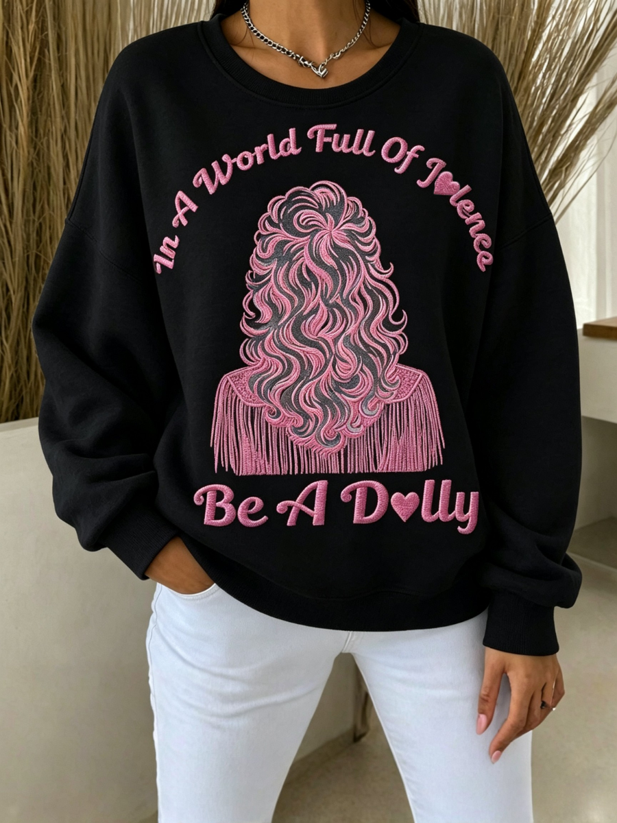 Women's Commemorative Printed Round Neck Hoodie