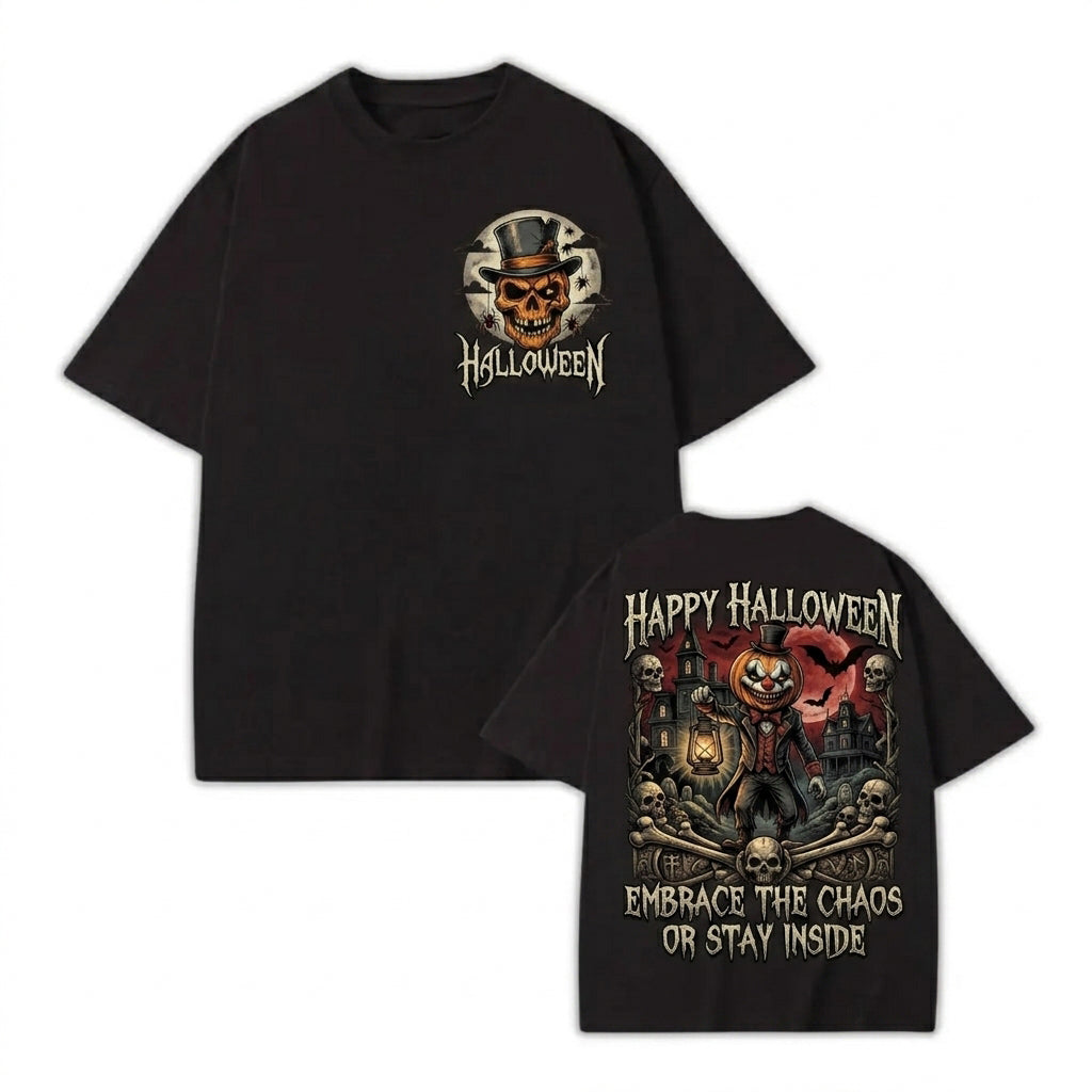 Vintage Scarecrow Haunted House Spooky Fall Tee