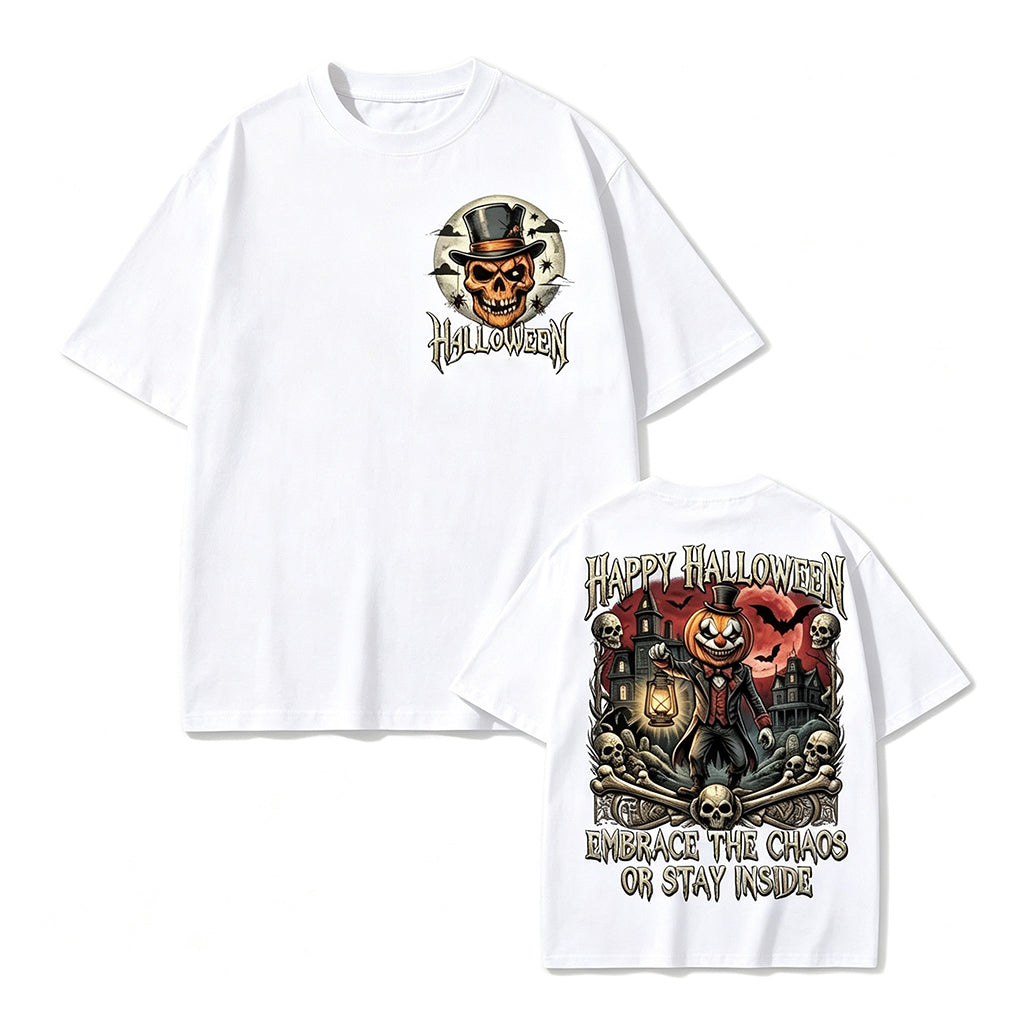 Vintage Scarecrow Haunted House Spooky Fall Tee