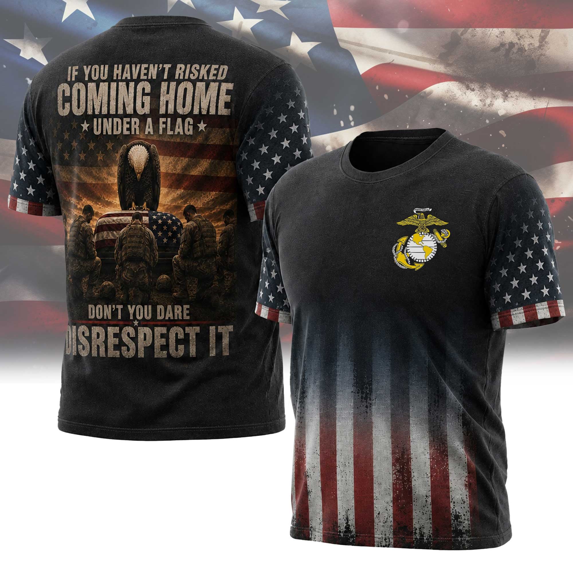 U.S. Marine Veteran Memorial T-Shirt – Respect The Fallen T-Shirt