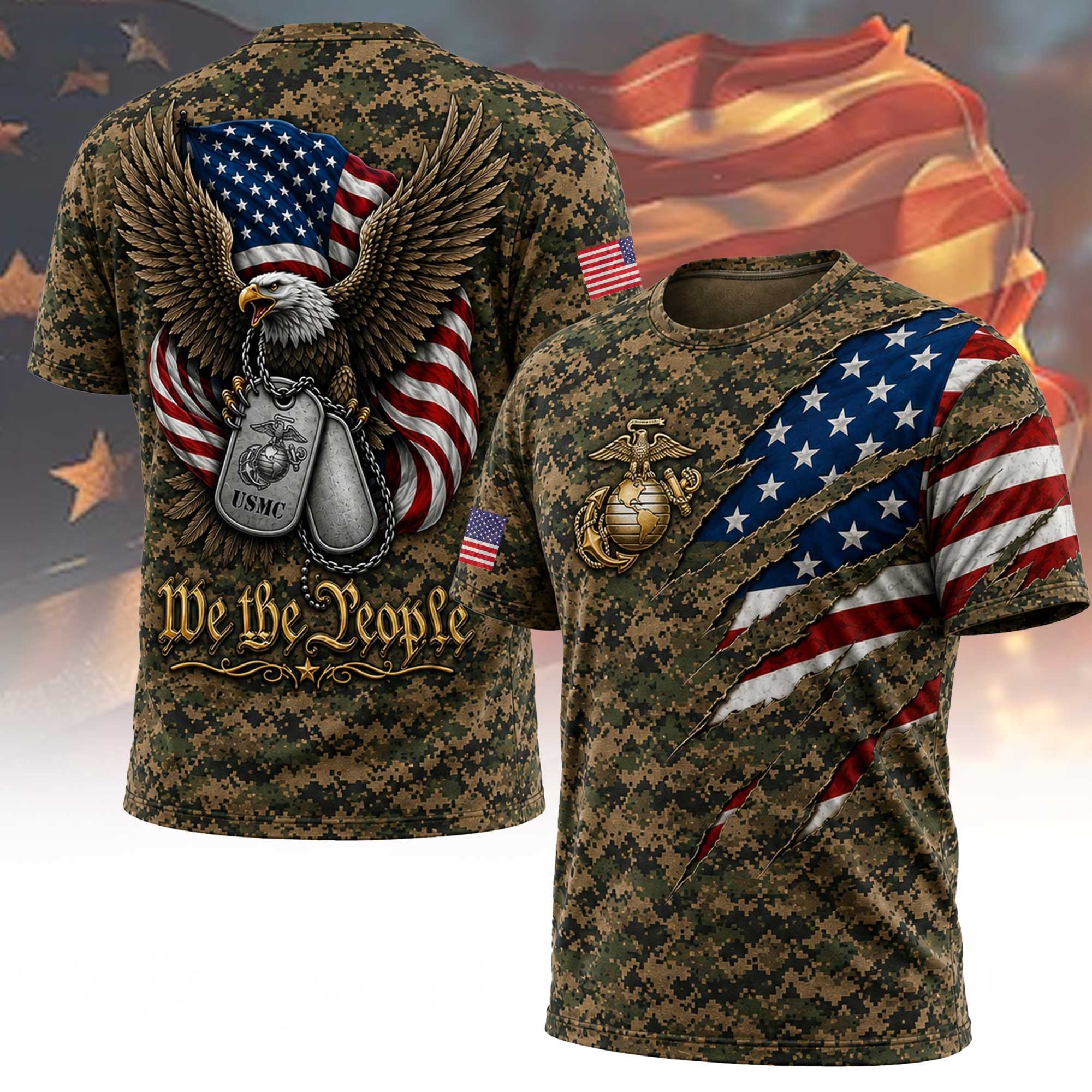 U.S. Marine We The People Eagle Patriotic T-Shirt