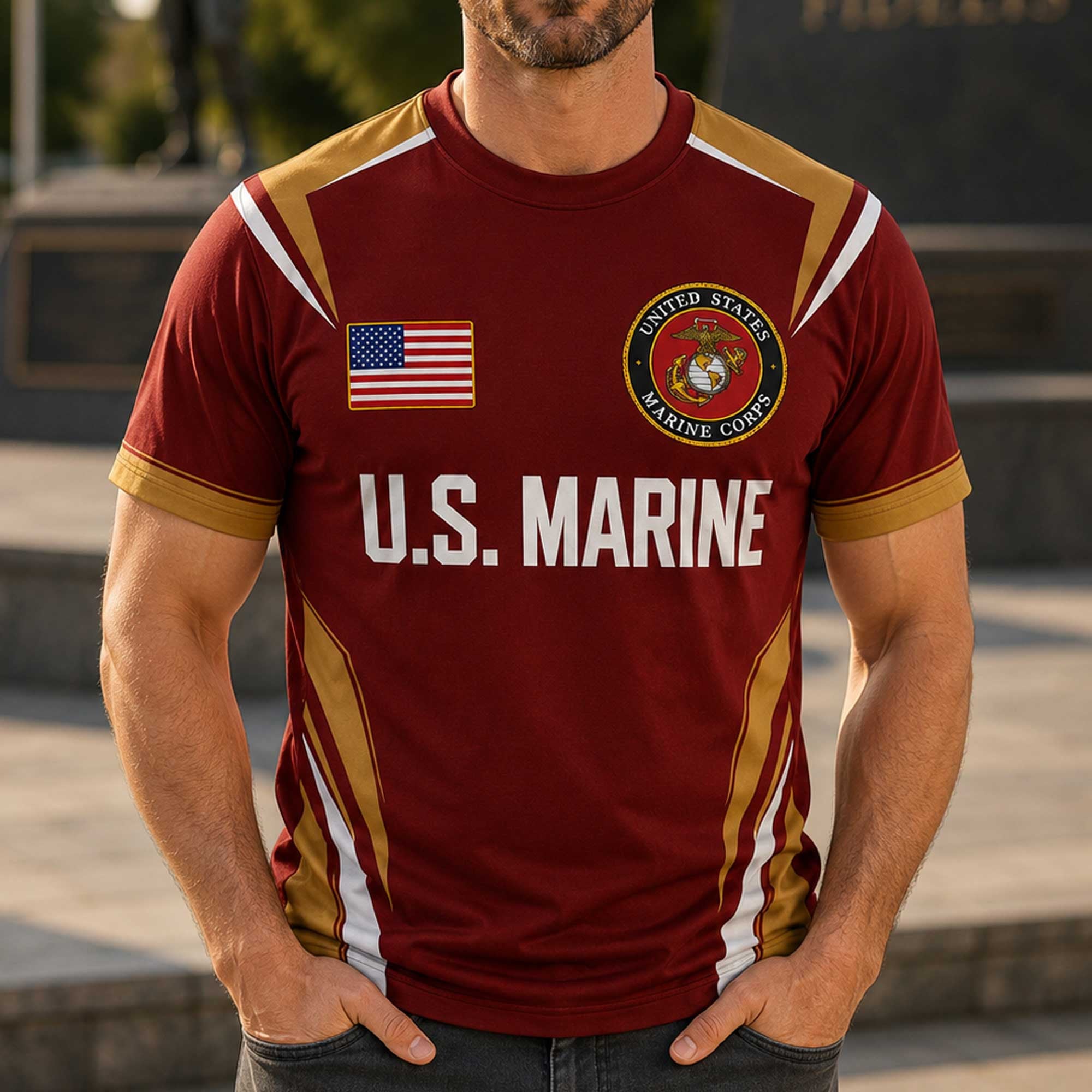 U.S. Marine 250th Anniversary Eagle T-Shirt 1776–2026