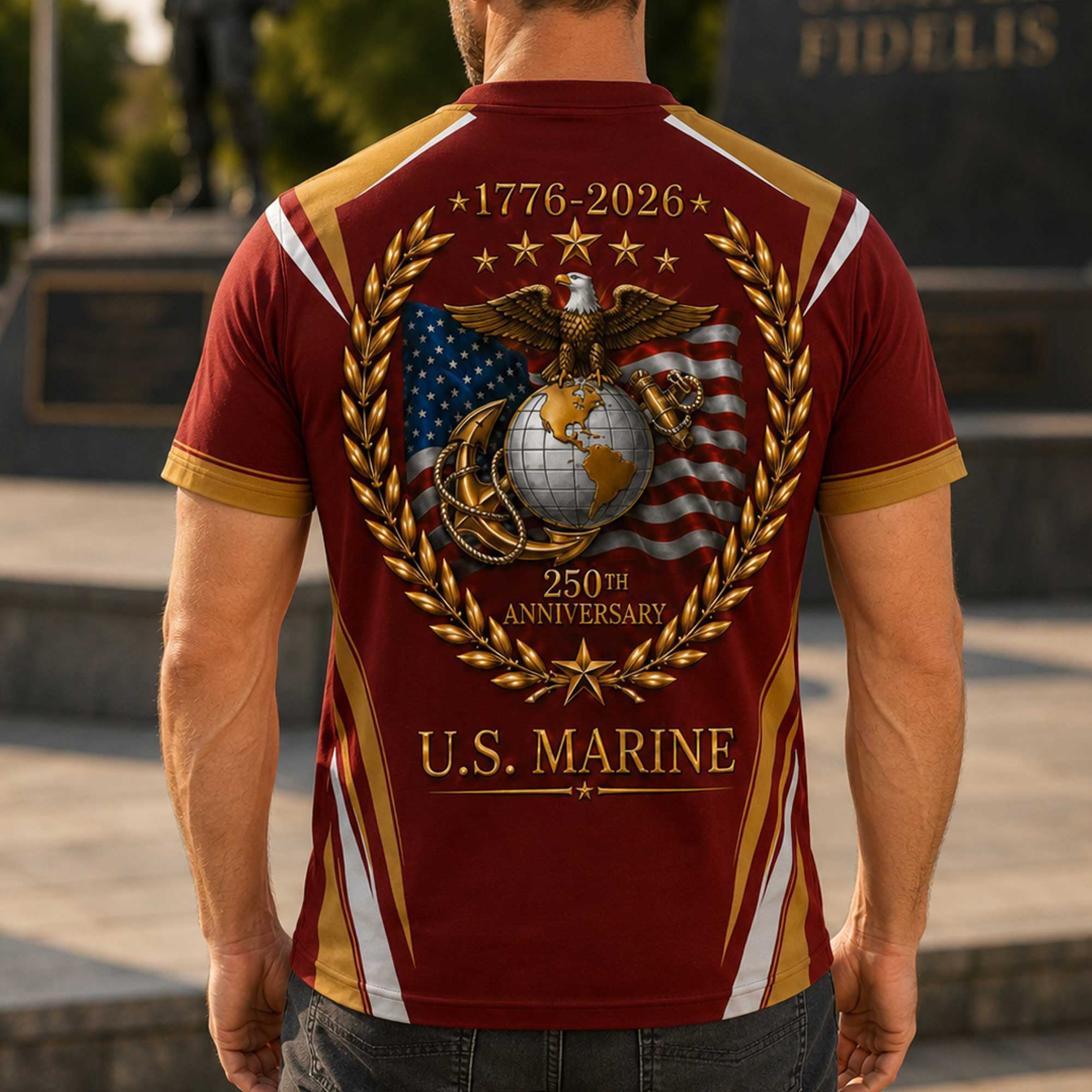 U.S. Marine 250th Anniversary Eagle T-Shirt 1776–2026