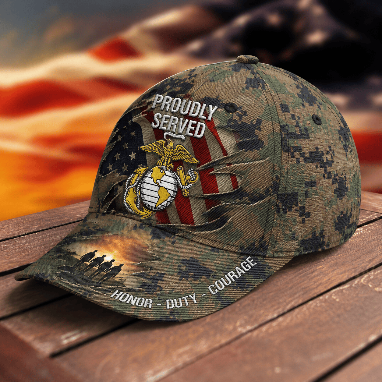 U.S. Marine Proudly Served Camo Cap