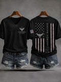 Women's America Printed V-neck T-shirt