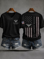 Women's America Printed V-neck T-shirt