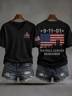 Women's America Printed V-neck T-shirt