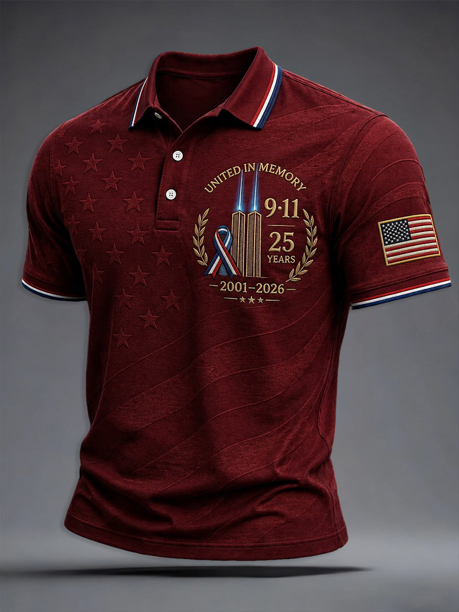 Men's 9/11 25th Anniversary We Will Never Forget Printed Shirt