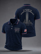 Men's 9/11 25th Anniversary We Will Never Forget Printed Shirt