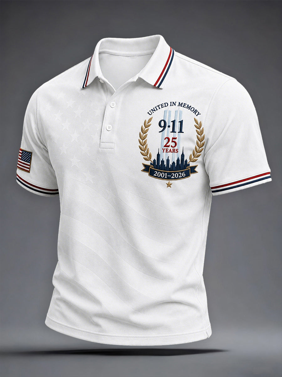 Men's 9/11 25th Anniversary We Will Never Forget Printed Shirt