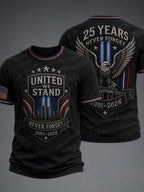 Men's 9/11 25th Anniversary We Will Never Forget Printed T-Shirt