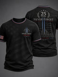 Men's 9/11 25th Anniversary We Will Never Forget Printed T-Shirt