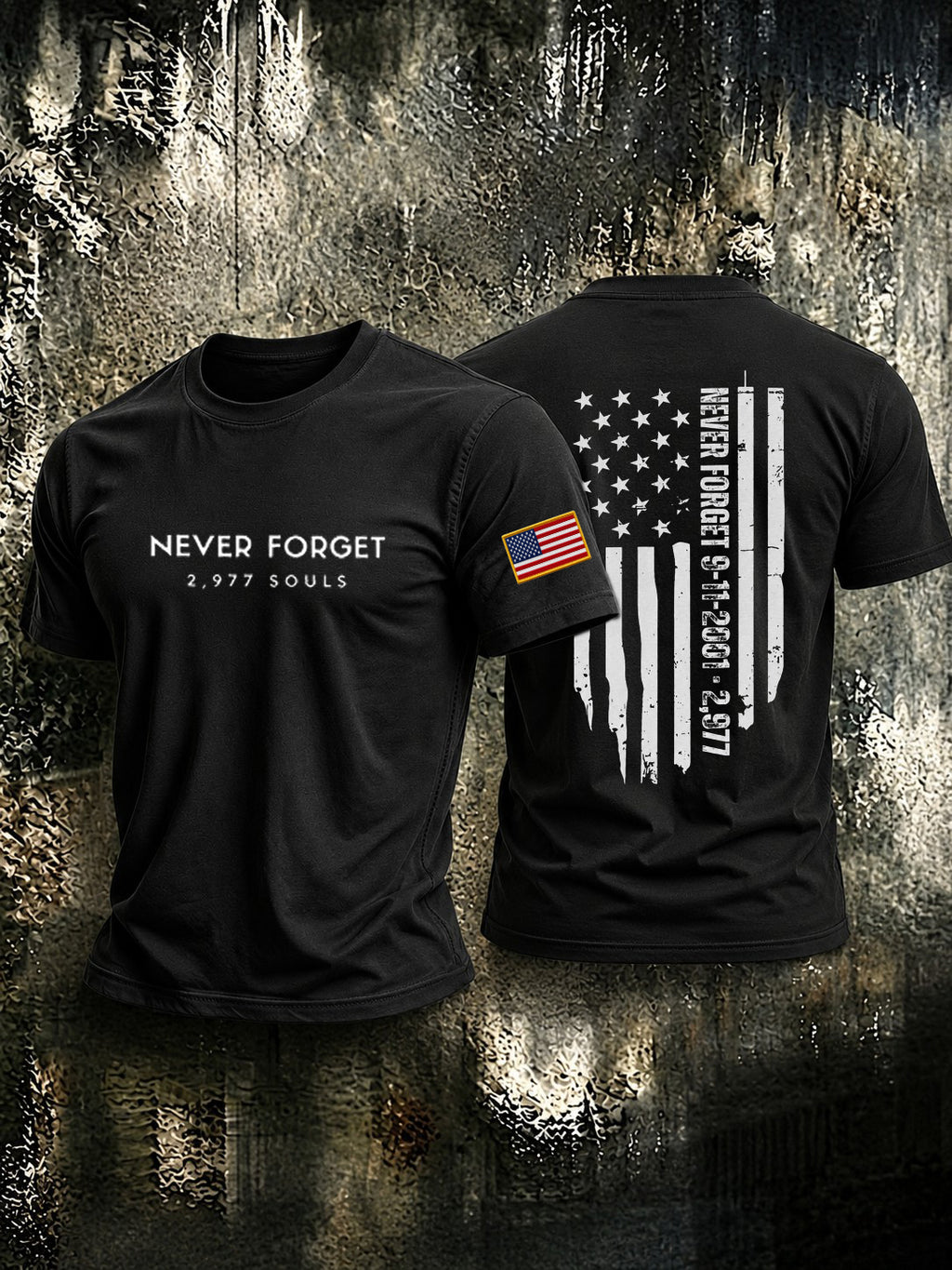 Men's 9.11 Never Forget 2977 Souls Printed T-shirt