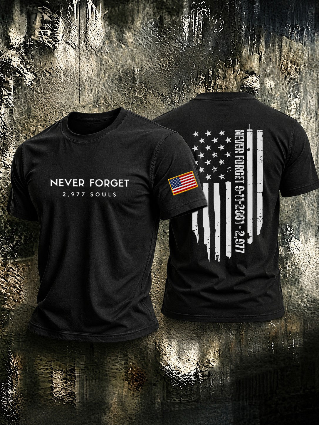 Men's 9.11 Never Forget 2977 Souls Printed T-shirt