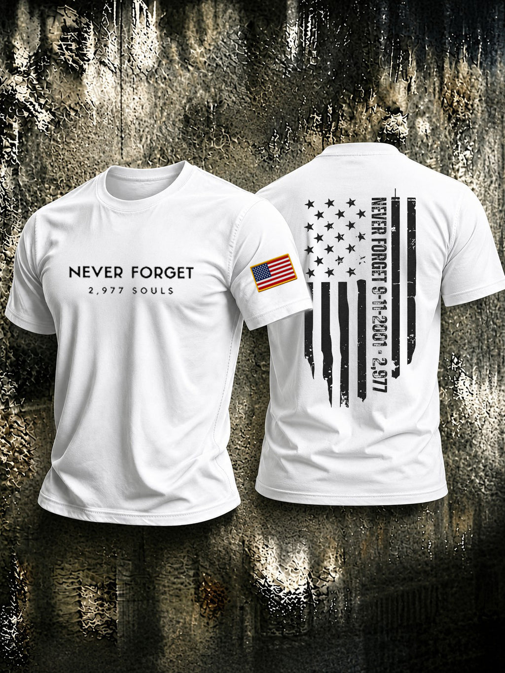 Men's 9.11 Never Forget 2977 Souls Printed T-shirt