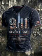 Men's 9.11 Never Forget Printed V-neck T-shirt