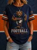 Women's Football Gameday Gift For Football Fans Casual Tee