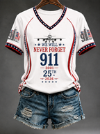 Women's V-neck off-shoulder short-sleeved T-shirt