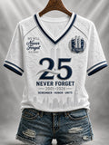 Women's 9.11 Never Forget Printed V-neck T-shirt