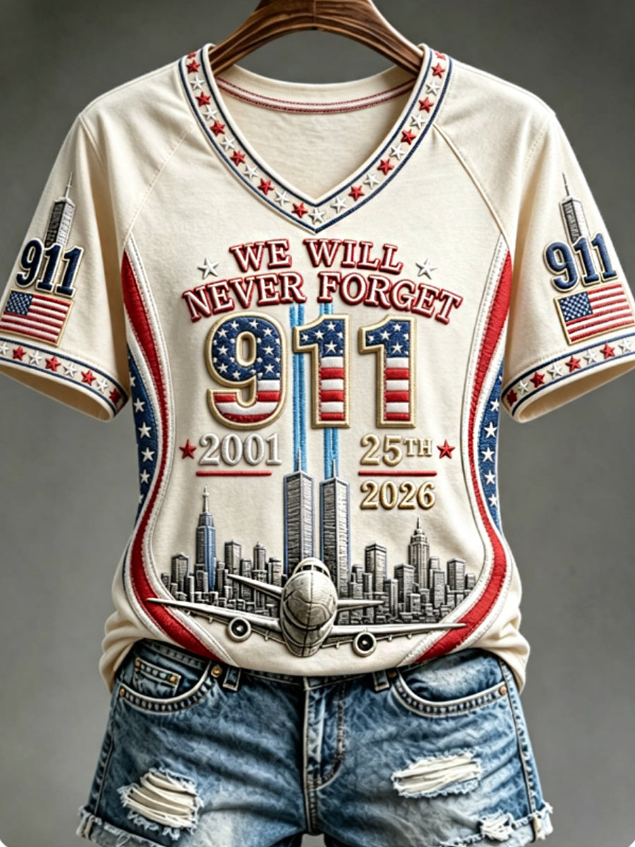 Women's We Will Never Forget 9 11 September 11 T-shirt