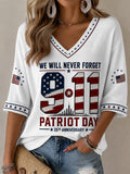 Women's America Print Casual T-shirt