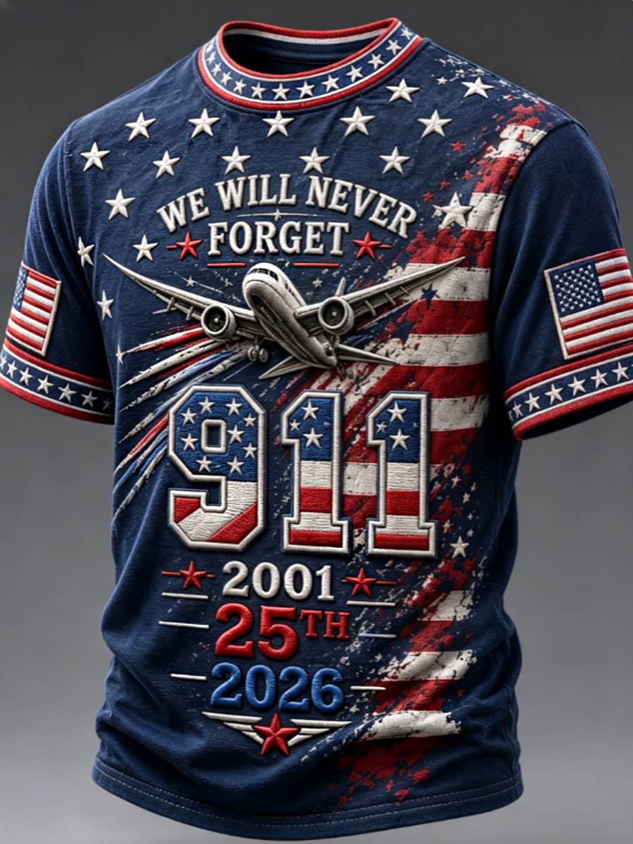 Men's We Will Never Forget 9 11 September 11 t-shirt