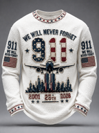 Men's We Will Never Forget 9 11 September 11 Waffle Long Sleeve T-Shirt