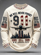 Men's We Will Never Forget 9 11 September 11 Waffle Long Sleeve T-Shirt