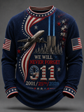 Men's We Will Never Forget 9 11 September 11 Waffle Long Sleeve T-Shirt