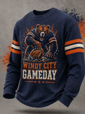 Men's Football Gameday Gift For Football Fans Casual Waffle Long Sleeve Top