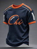 Men's Chicago Football Lover Art Printed T-shirt