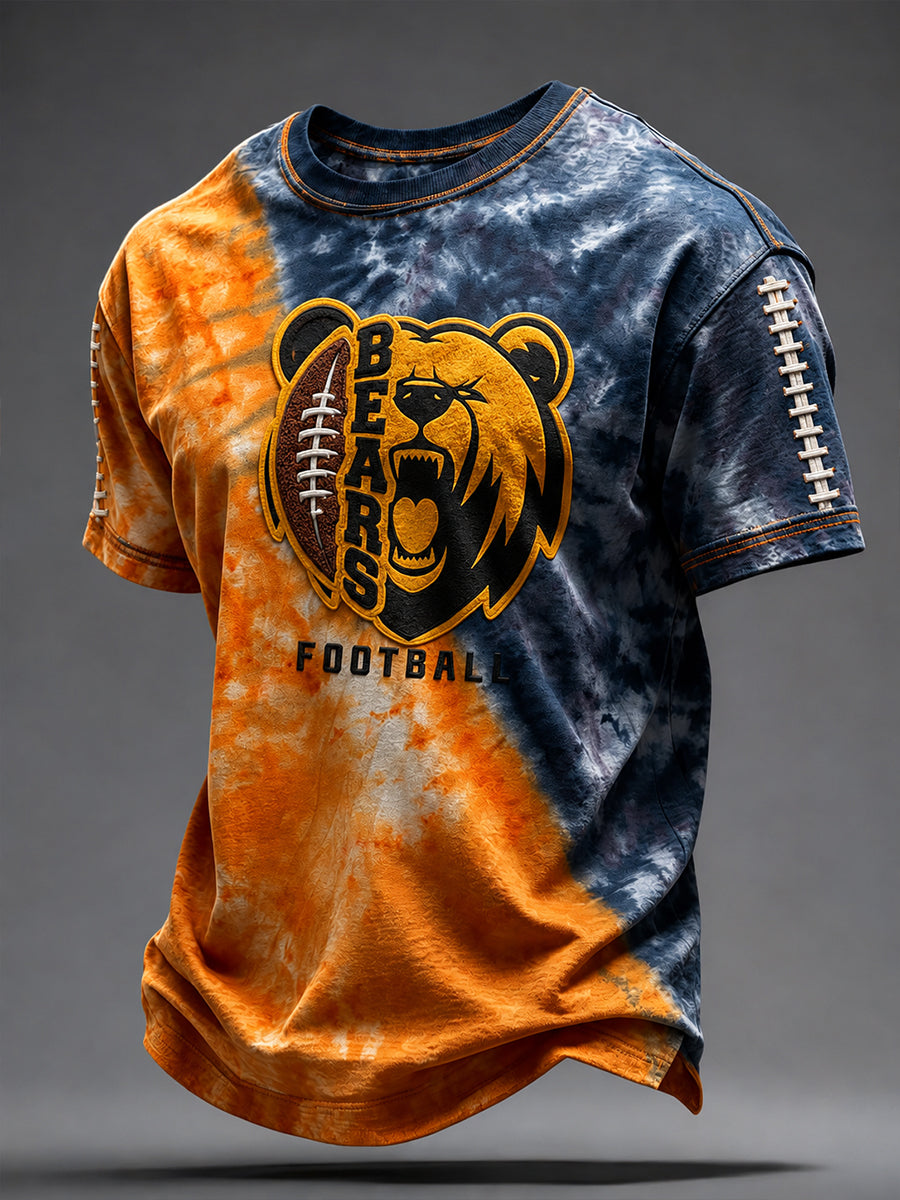 Men's Chicago Football Lover Art Printed T-shirt