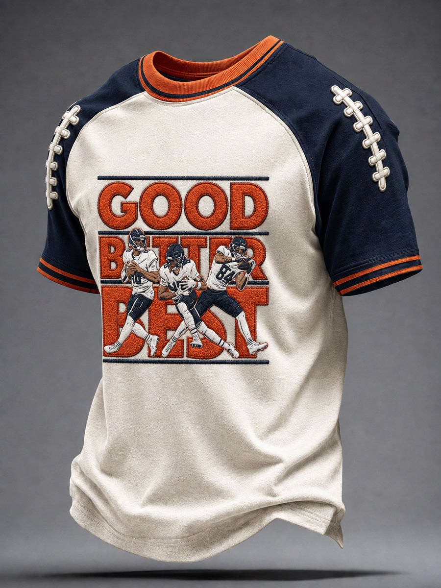 Men's Chicago Football Lover Bear Art Printed T-shirt