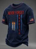 Men's WE WILL NEVER FORGET 2001/25TH/2026 God Bless America t-shirt