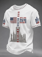 Men's WE WILL NEVER FORGET 2001/25TH/2026 God Bless America t-shirt